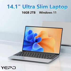 Ultra Slim Laptop 14.1" 16GB RAM 2TB SSD Intel N3700 Gaming PC 1920*1080 Display Office Study Computer PC Windows 11 Pro