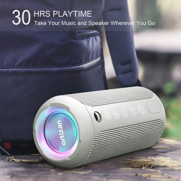 Ortizan X10 Bluetooth Speaker Enhanced Bass Portable Speaker with TF Card Slot 30H Playtime IPX7 Waterproof Speaker for Camping
